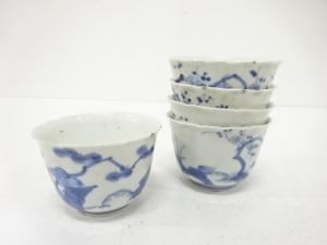 古伊万里　染付　松竹梅　蕎麦猪口　5客揃